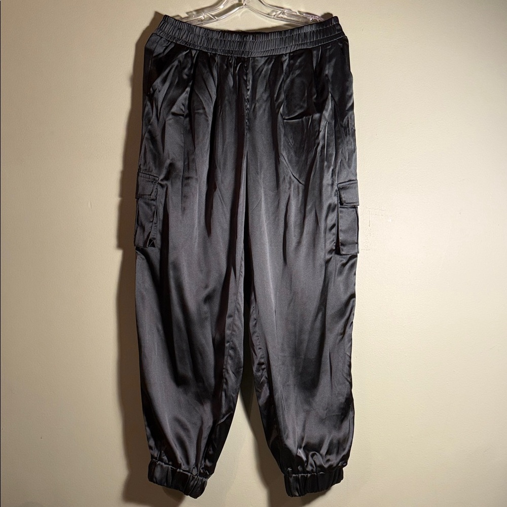 Umgee Green  Satin Cargo Pants